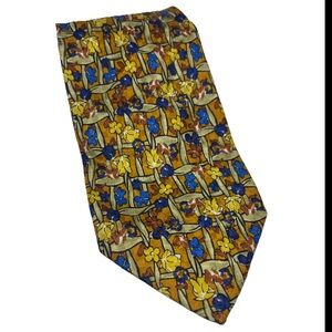 Ungaro Paris Men's 100% Silk Necktie Italy Designer Mini Flowers